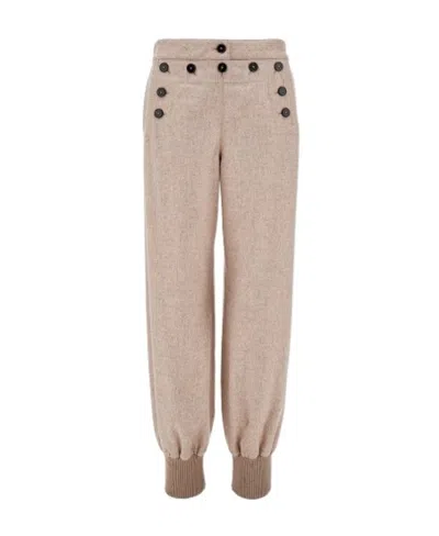 Jil Sander Button-detailed Flannel Trousers