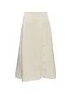 Jil Sander Beige Solid Flared Midi Skirt In White