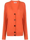 Jil Sander Button-down Cashmere Cardigan In Orange