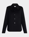 Jil Sander Button Down Cashmere Jacket In Navy