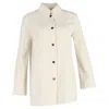 Jil Sander Button-down Long Sleeve Shirt In Cream Cotton In White