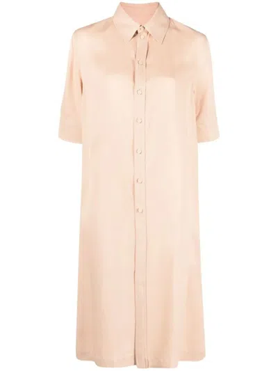 Jil Sander Button-down Midi Dress With Classic Shirt Design In Neutral