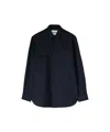 Jil Sander Long-sleeved Wool Shirt In Black