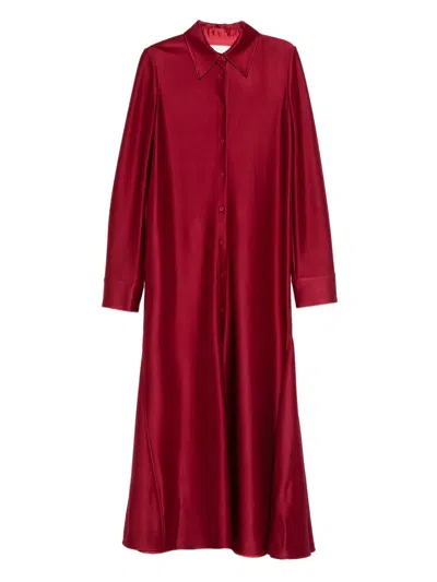 Jil Sander Button-down Shirt Dress In Red