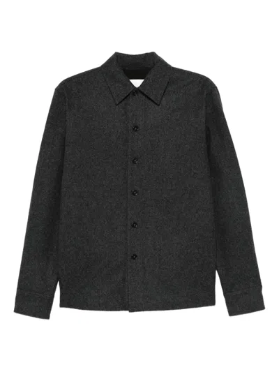 Jil Sander+ Button-down Wool Shirt In Black
