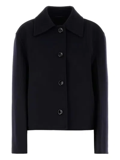Jil Sander Button-fastening Collared Jacket In Black