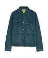 Jil Sander Denim Jacket Featuring Chest Pocket And Contrast Stitching In Blue