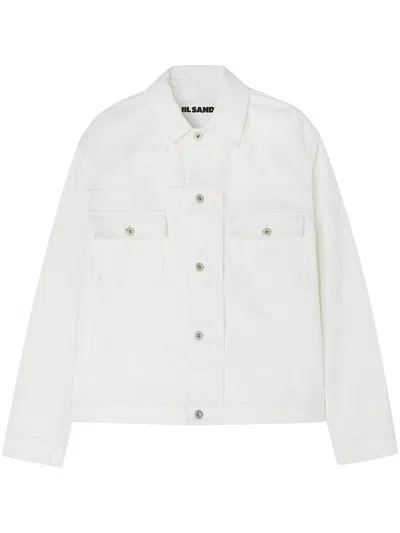 Jil Sander Button-fastening Denim Jacket In White