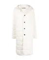 Jil Sander Button-fastening Padded Coat In White