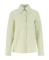 Jil Sander Pastel Green Poplin Oversize Shirt In Nude