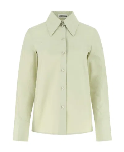Jil Sander Pastel Green Poplin Oversize Shirt
