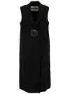 Jil Sander Button-fastening Tailored Crepe Gilet In Black