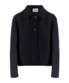 Jil Sander Wool Blazer With Collared Neck And Long Sleeves In Black