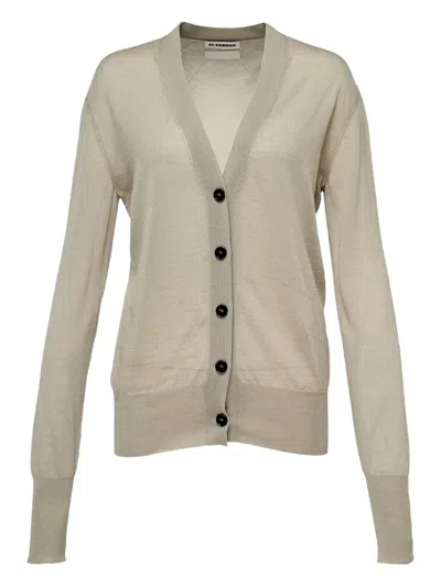 Jil Sander Button-front Cardigan In Neutral