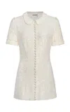 Jil Sander Button-front Satin Jacquard Top In White