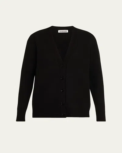 Jil Sander Button-front Wool Cardigan In Black