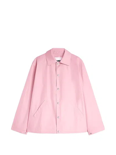 Jil Sander Button Logo Shirt Jacket In Pink