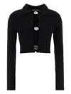 Jil Sander Cropped Cardigan Featuring Buttons And Ribbed Design In Black