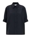 Jil Sander Cotton Shirt Short Sleeves Collared Cuffed In Black