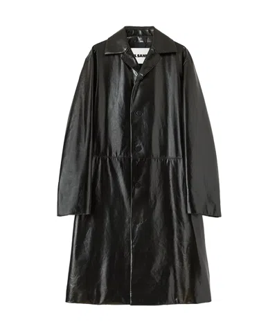 Jil Sander Button-up Coat In Black