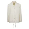 Jil Sander Button-up Cotton Jacket With Elasticated Cuffs In Neutral