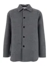 Jil Sander Button-up Grey Virgin Wool Shirt Jacket In Gray