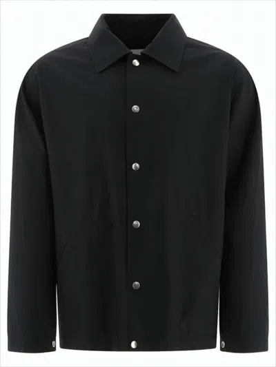 Jil Sander Button-up Jacket With Classic Collar In Black