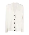 Jil Sander Button-up Knitted Cardigan In White