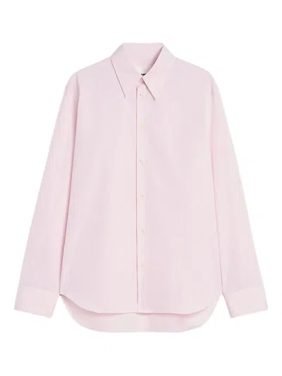 Jil Sander Button-up Long-sleeve Poplin Shirt In Pink