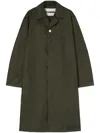 Jil Sander Button-up Raincoat In Green