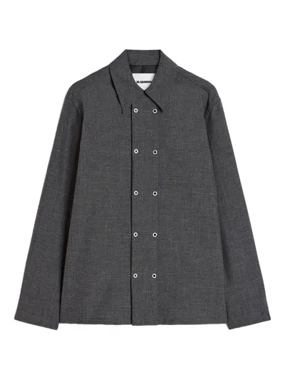 Jil Sander Button-up Utility Shirt In Gray