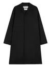 Jil Sander Button-up Wool Coat In Black