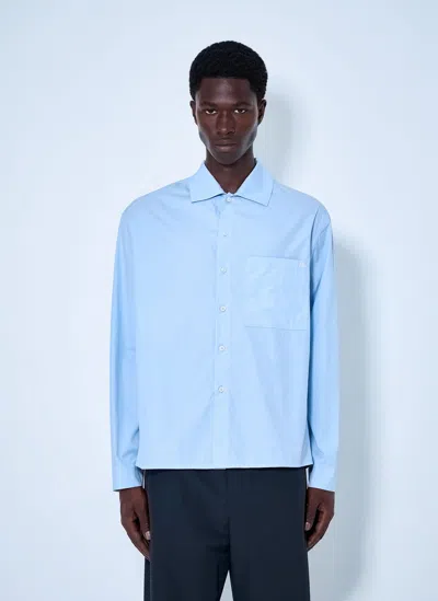 Jil Sander Button-down Cotton Shirt In Blue