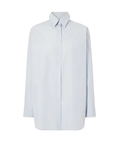 Jil Sander Button-down Long-sleeve Shirt In Blue