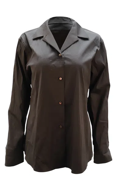 Jil Sander Button-down Shirt In Black Cotton