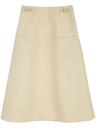 Jil Sander Buttoned A-line Midi Skirt In Neutrals