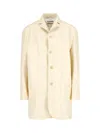 Jil Sander Buttoned Calfskin Jacket In White