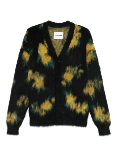 Jil Sander Buttoned Cardigan In Black