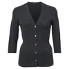 Jil Sander Buttoned Cardigan In Grey Wool In Grey