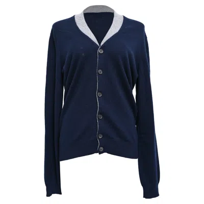 Pre-owned Jil Sander Buttoned Cardigan In Navy Cashmere In Blue