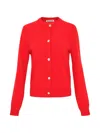 Jil Sander Buttoned Cardigan In Red