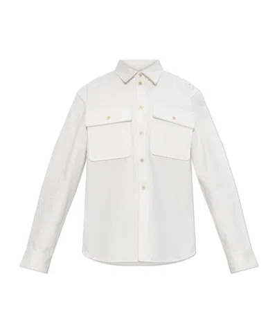 Jil Sander Buttoned Denim Shirt In White