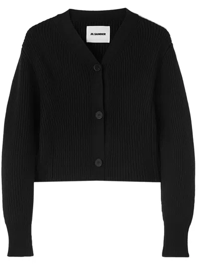 Jil Sander Buttoned Long-sleeve Cardigan In Black