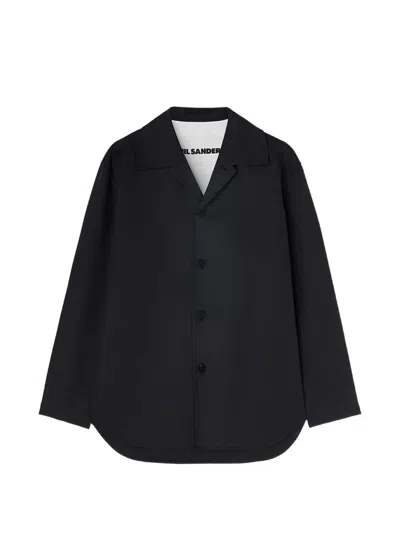 Jil Sander Buttoned Overshirt In Black