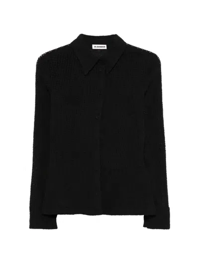Jil Sander Buttoned Shirt In Black