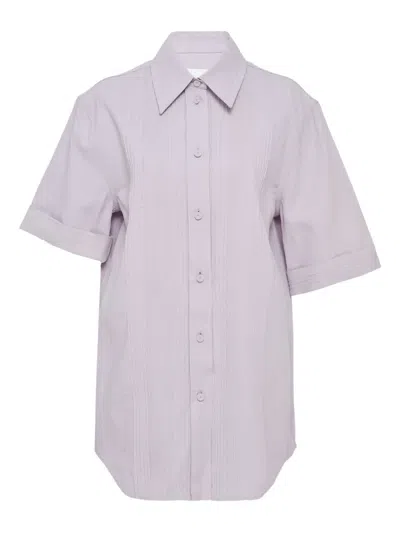 Jil Sander Buttoned Short-sleeve Shirt In Purple