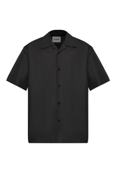 Jil Sander Buttoned Short-sleeved Shirt In Black