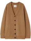 Jil Sander Buttoned-up Cardigan In Brown