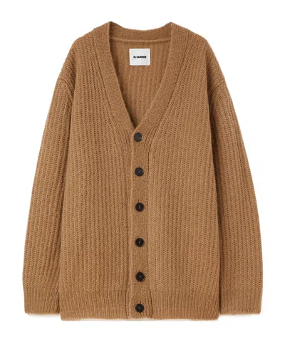 Jil Sander Buttoned-up Cardigan In Brown