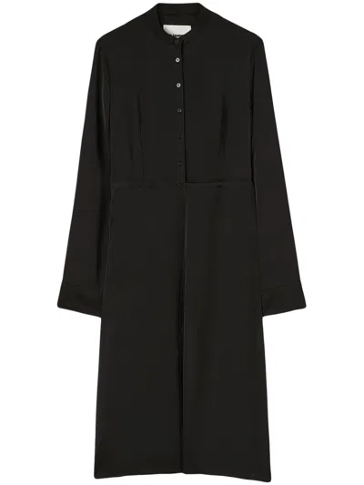 Jil Sander Buttoned-up Shirt Dress In Black